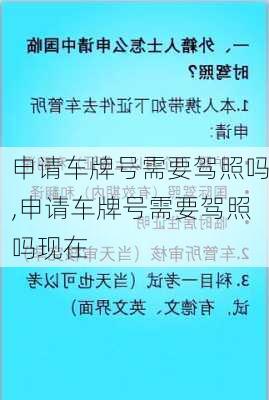 申请车牌号需要驾照吗,申请车牌号需要驾照吗现在